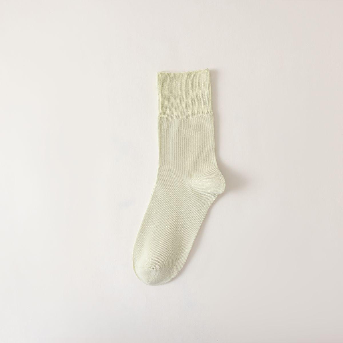 

Women s Spring/Summer Mid-Calf Pure Cotton Socks - Solid Color, Thin Maternity, Japanese Style, Soft, Loose Mouth, Boneless Design. One Size