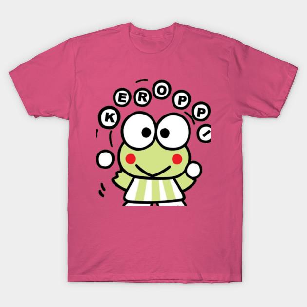 Women's Fashion Round Neck Short-sleeved Cut Of Keroppi Print T-shirt Summer Casual Slim T-shirt