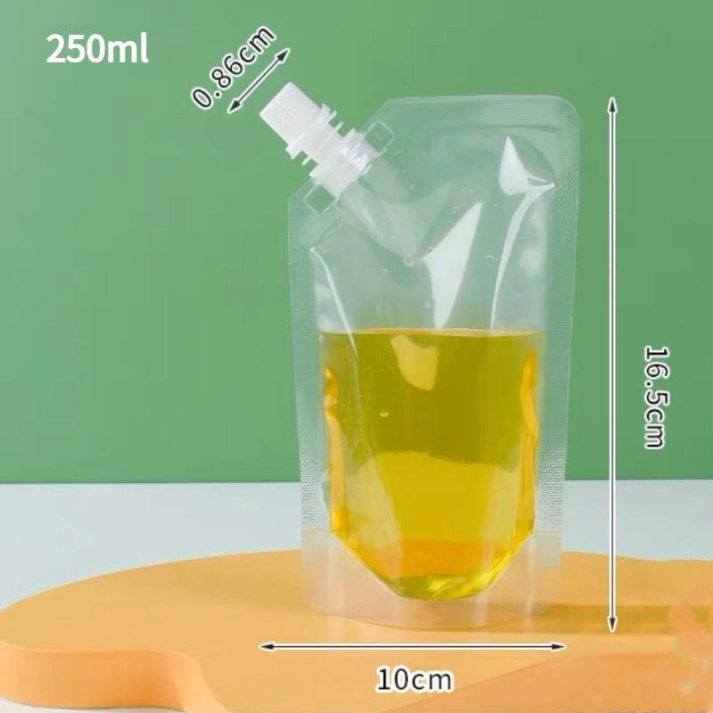 Transparent Self-supporting Suction Nozzle Bag Beverage Soybean Milk Coffee Pouch Disposable Explosion Proof and Leak Proof Sealing Packaging Bags