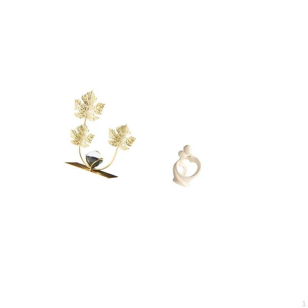 Leaves Statue Bookshelf Sculpture Abstract Figurine Ornament Lover Statues Artistic Collection