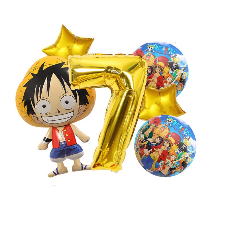 One Pieces Digit 1-10 Balloons Boys Anime Luffy Birthday Decoration Baby Shower Gender Reveal Party Supplies Kids Gift Hot Sales
