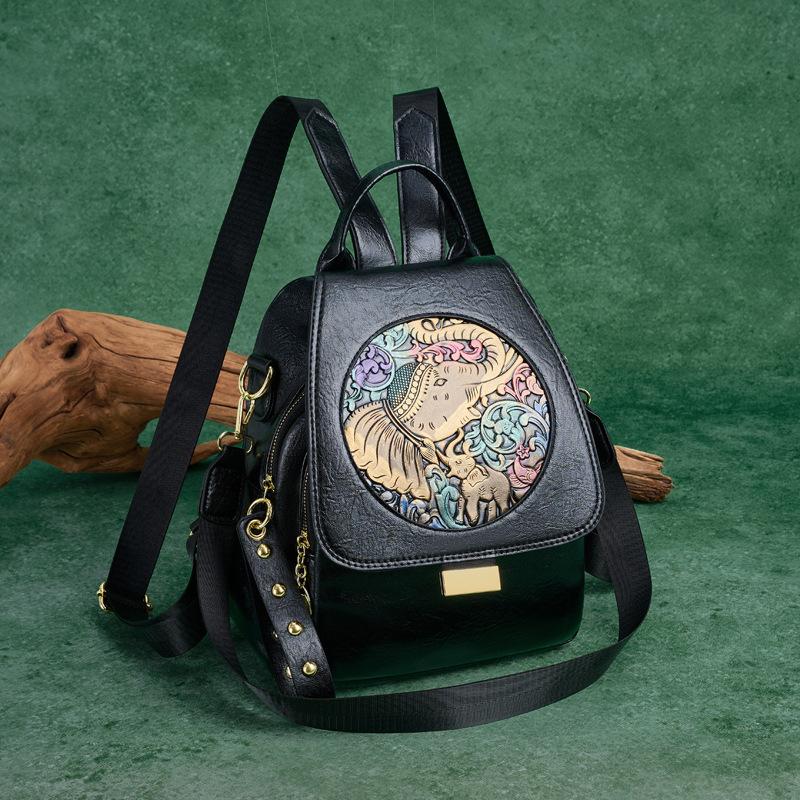 Schoolbag Wholesale Backpack Women 1011 New Korean Fashion High Sense Embossed Versatile Travel Lightweight Multi-functional Backpack