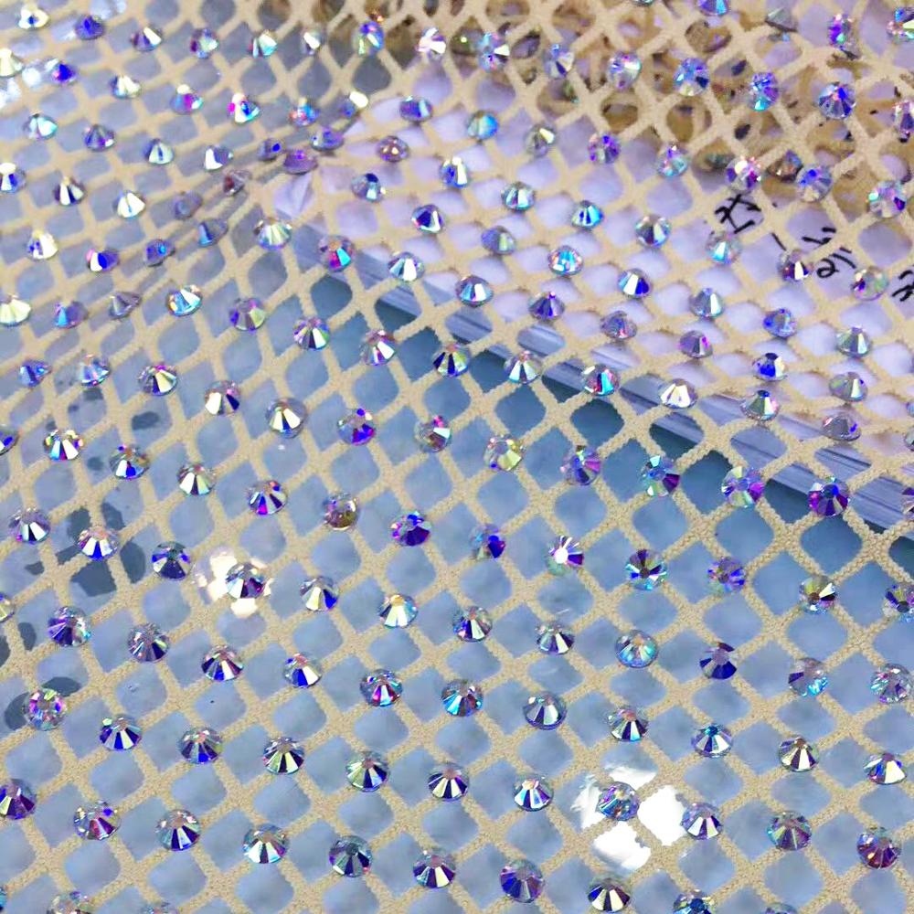 Dehnbares elastisches Netzgewebe-Besatz Hotfix Kristallglas Strass-Besatz Netzgewebe für Schuh-Bekleidungszubehör