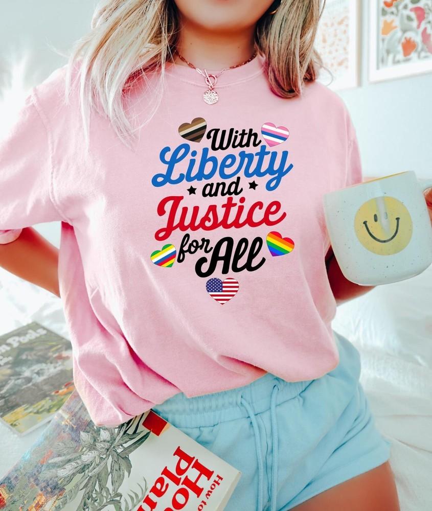 With Liberty And Justice For All Shirt, Fundemantal Rights Shirt, Human Rights Unisex T-Shirt XXL