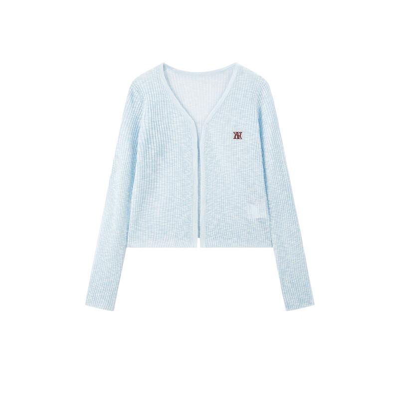 PEACEBIRD Women's Elegant Striped V-Neck Knit Cardigan