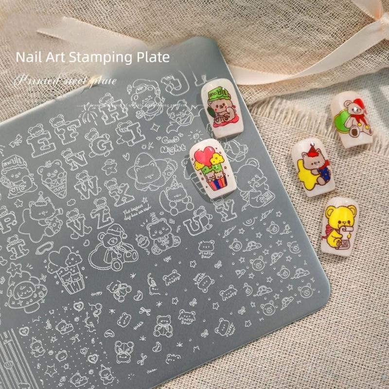 Sturdy Stainless Steel Nails Stamp Plate with Detailed Pattern for Home Nails Designs Applications