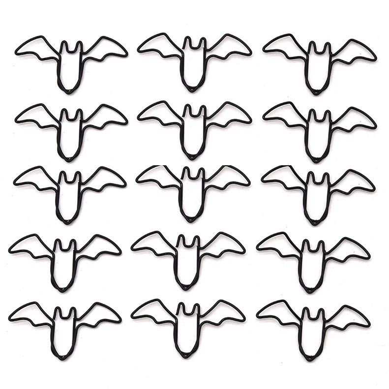 

30 шт. Черная летучая мышь Скрепка для бумаги Металлические скрепки Крутые канцелярские принадлежности для офиса Классификация бумаг Скрепка Школьные принадлежности