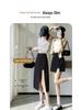 2024 Summer French Irregular Midi Skirt: Hip-Hugging A-Line with Slit Detail
