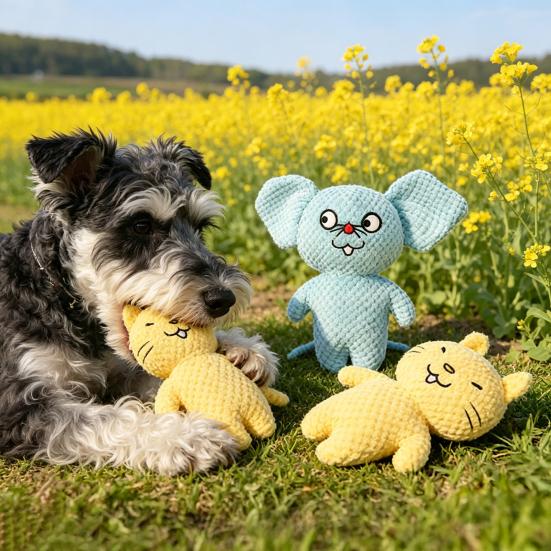 Pet Toy Bite-Resistant Sound Design Interactive Puppy Chew Toy Cartoon Design Teeth Oral Health Safe Chew Toy