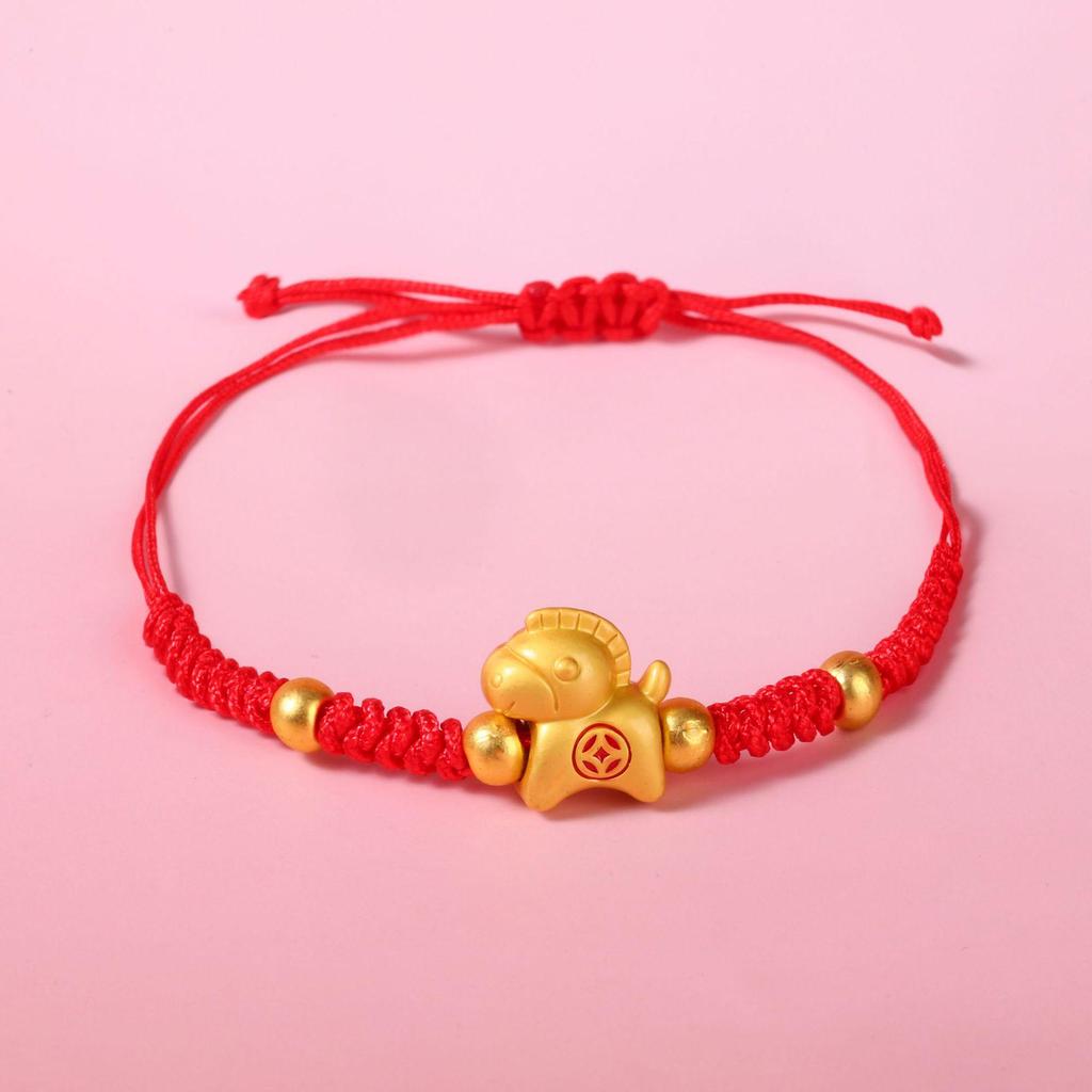 2026 Year of the Horse Zodiac Bracelet: Handmade Red String Ethnic Style Jewelry, Perfect for New Year or Small Gifts.