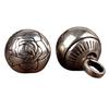 Handcrafting Solid Metal Silvering Bead Button for Chinese Cheongsam Traditional Carved Bead Buckle Clothing Accessories