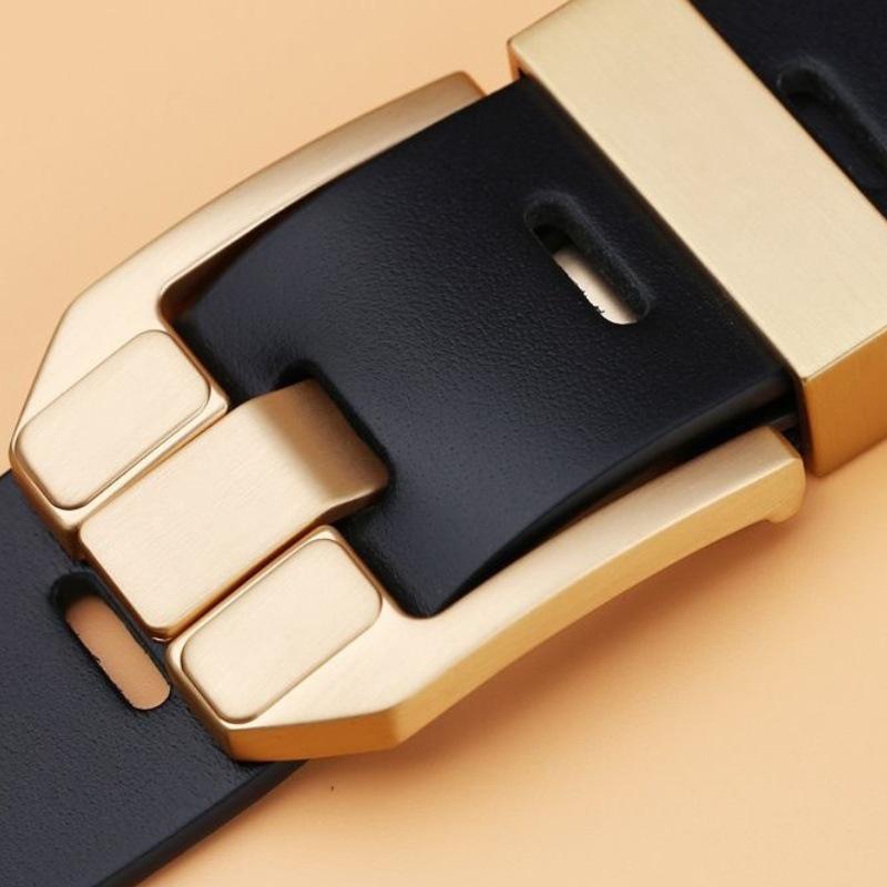 

Мужской ремень из натуральной кожи с пряжкой-шпилькой, универсальный, подходит для повседневного и делового образа, модный корейский стиль, высококачественный ретро-дизайн. 110 cm