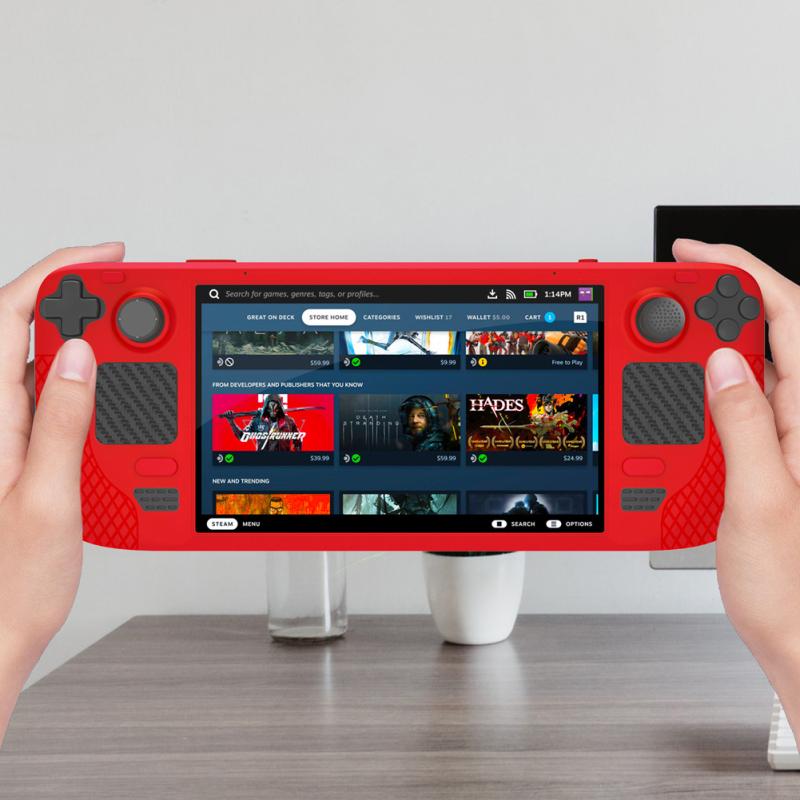 Silicone Case Kit Non-slip Protective Cover With Rocker Cap Touchpad Sticker Compatible For Steam