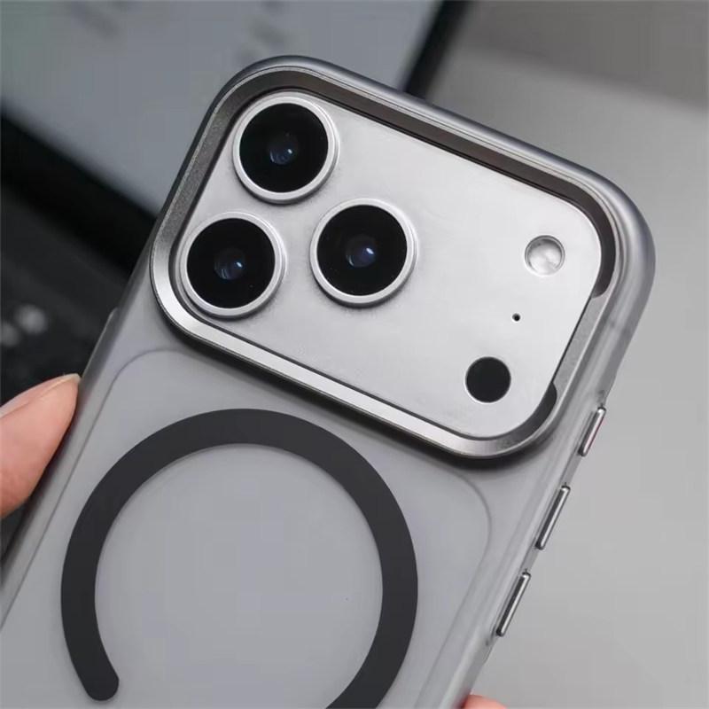 Metal Lens Matte Frosted Translucent For Magsafe Case For iPhone 17 Pro Max 17Pro 16 15 Pro Max Magnetic Wireless Charging Slim Hard PC Cover
