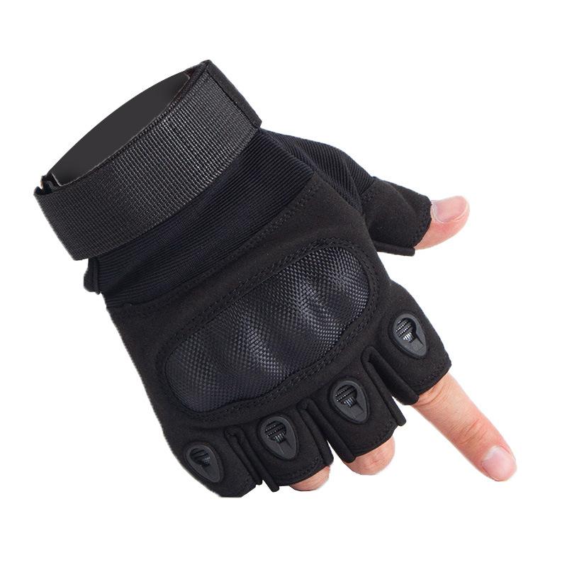 

Carbon Fiber Half Finger Tactical Gloves Military Fan Combat Special Forces Fighting Wear Resistant Motorcycle Riding Sports Protective Gloves XL