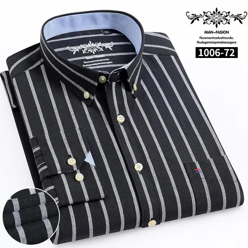 Shirt Men Dress Shirt Fashion Long Sleeve Oxford Business Formal Regular Fit Office Formal Men's Clothing Blouses
