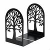 Metal Bookend Pair Arched Treetop Cutout Black Bookends Arc Dead Tree