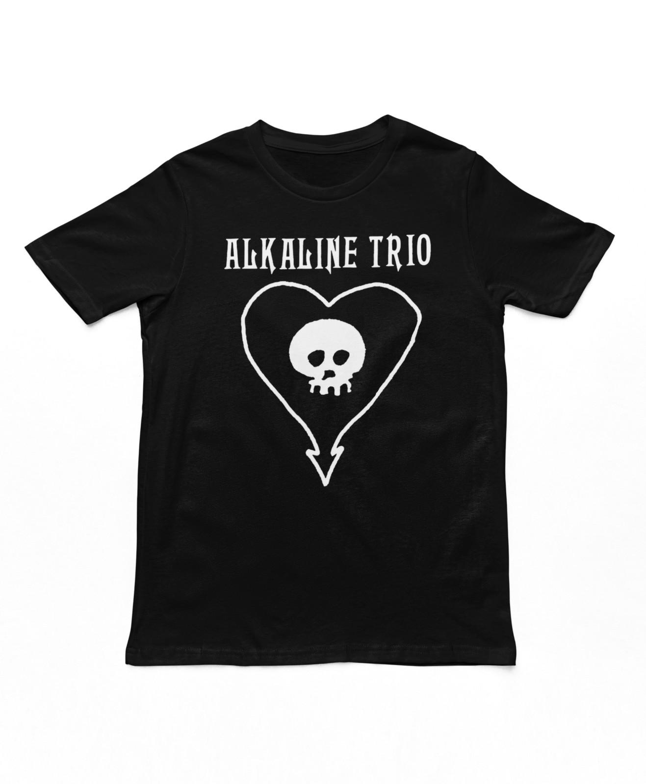 26 Alkaline Trio Classic Heartskull T Shirt Mens Rock and Roll Music Band Tee Black Unisex T-Shirt M