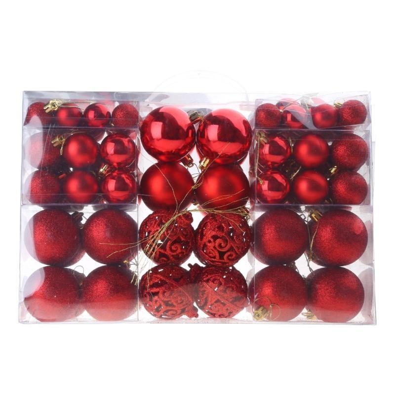 652F Colorful Christmas Ball Ornament 100pcs/box Decorations Hanging Ornaments Set