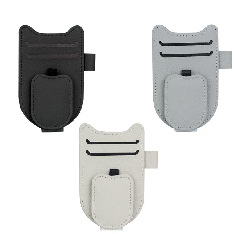 1/3 Stück Magnetischer Auto-Brillenhalter Sonnenblenden-Brillenclip Kartenhalter Aufbewahrungstasche Auto-Sonnenblenden-Organizer für Brillen Karten Stifte