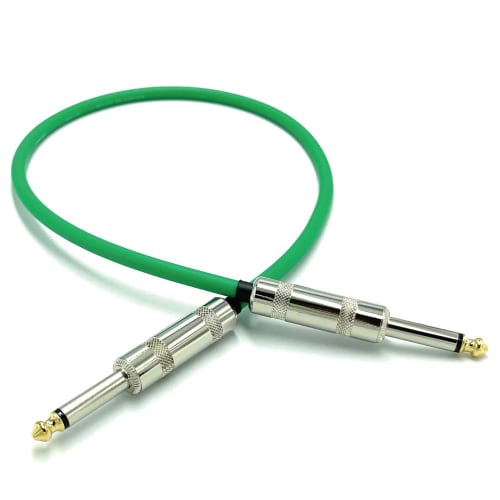 KMsound CANARE GS-6 Green Canare Patch Cable with L-L, S-S, and L-S Plugs, Made in Japan (S-S, 50cm)
