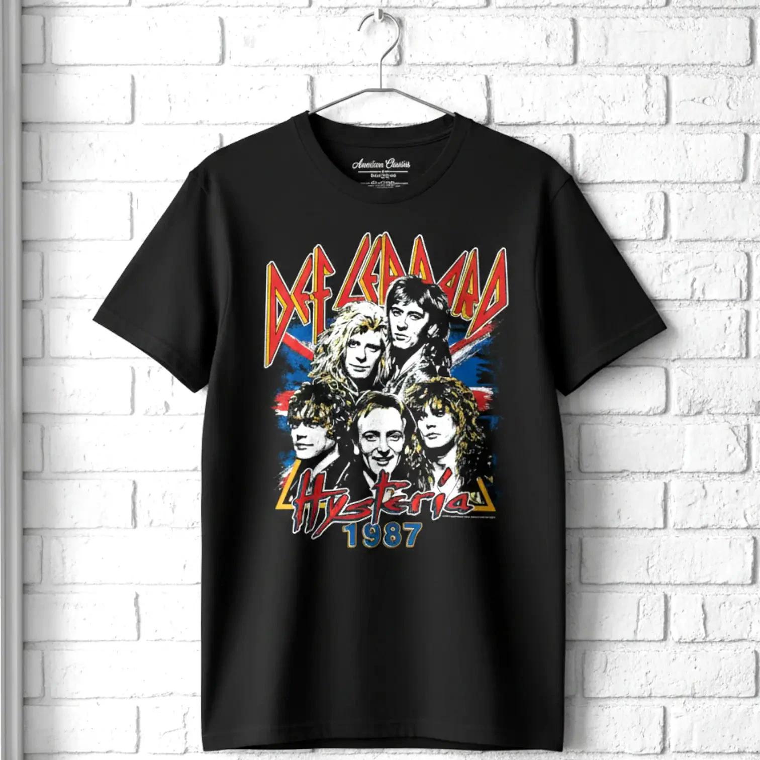 Def Leppard Hysteria 1987 Faces Men s T Shirt L