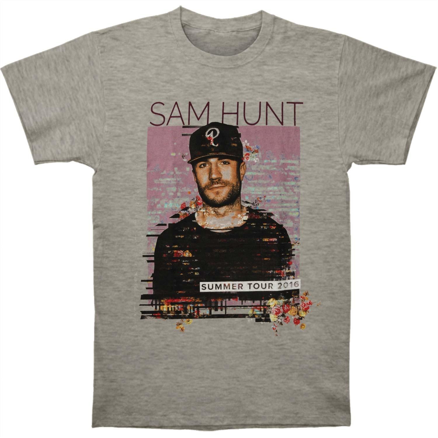 Men s Sam Hunt Pixels 2016 Tour T-shirt Small Grey 2XL