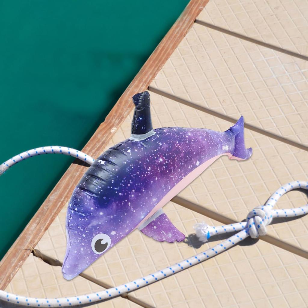 ibasenice Inflatable Dolphin 27.56 Inch Pool Float Toy for Kids, Water Play, Beach Party Decoration, Ride-On Float