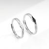 Anelli Coppia Stella & Luna in Argento Sterling 999 - Design Aperto Regolabile per Uomo & Donna