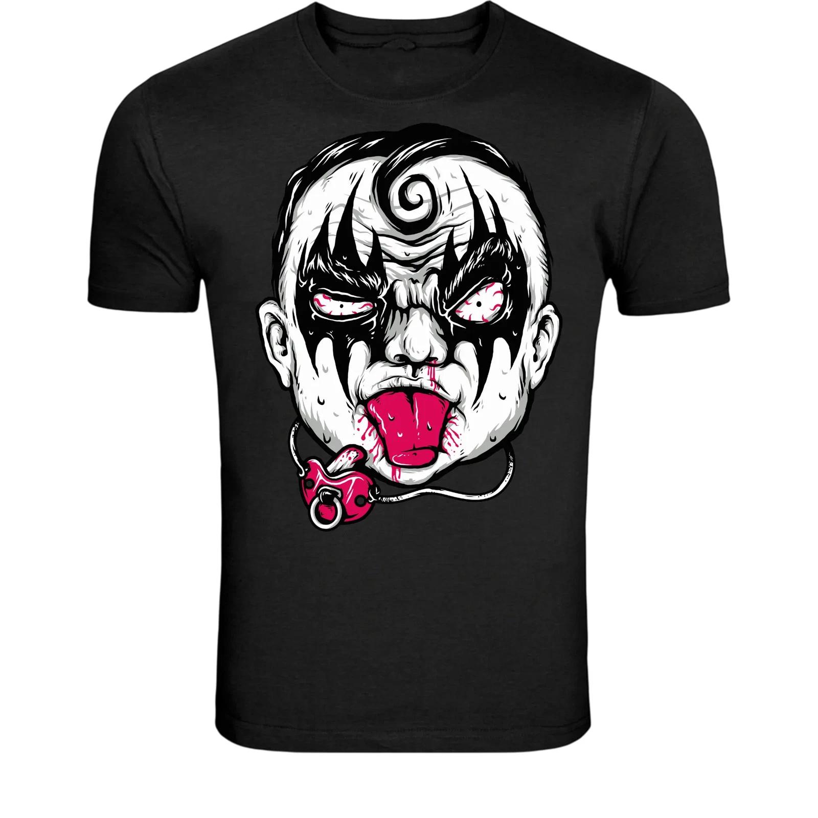Creepy Clown Horror T-Shirt - Scary Clown Face Graphic Tee M