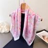 Luxury Printing 70cm Square Scarves Women's Silk Scarf Spring Summer Bandana Neckerchief Small Foulard Shawl