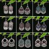 Vintage Ethnic Miao Silver Alloy Teardrop Tassel Earrings