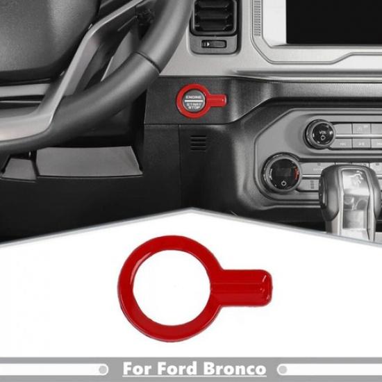 Для -2024 Ford Bronco ABS Красная Декоративная Накладка на Кнопку Запуска/Остановки Двигателя