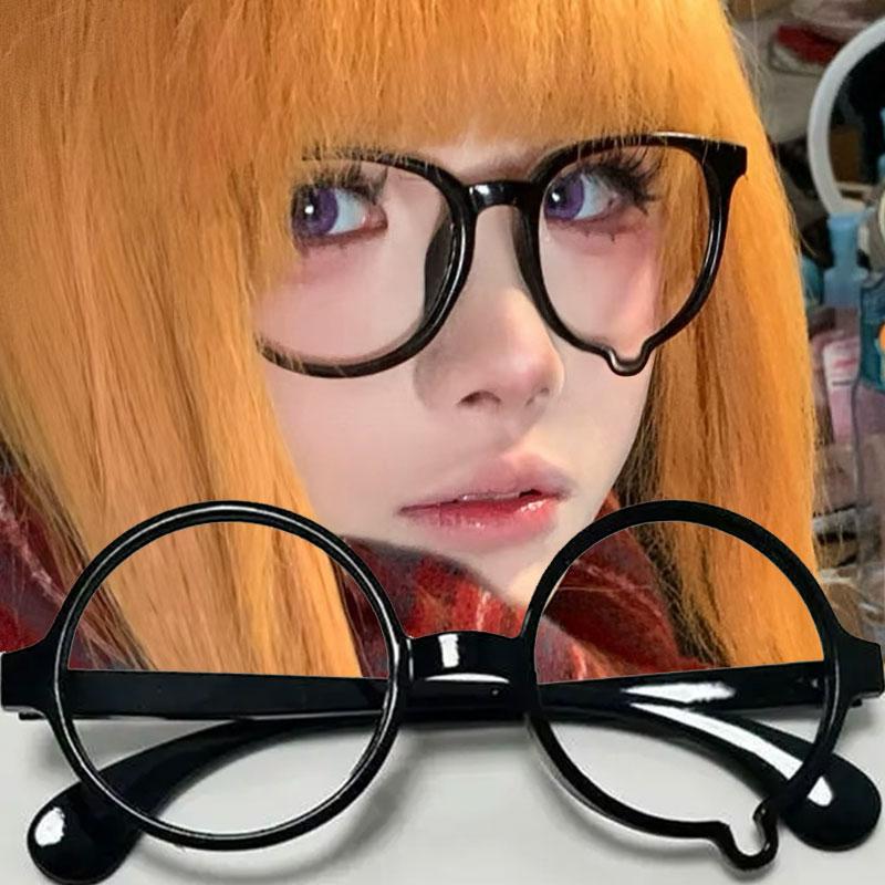 Fashion Unisex Black Eyeglass Frame No Lenses Anime Crying Dripping Tears Glasses Vintage Kawaii Party Gift Cosplay Accessories
