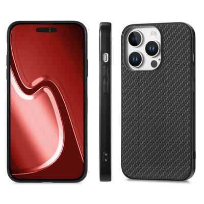 Pro iPhone 16 Pro Pouzdro Textura karbonových vláken PU+PC+TPU Kryt na telefon