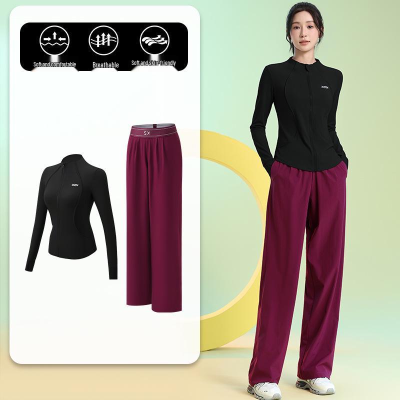 Women's Quick-Dry Long Sleeve Fitness Set for Badminton, Running, and Outdoor Sports - Autumn/Winter Collection