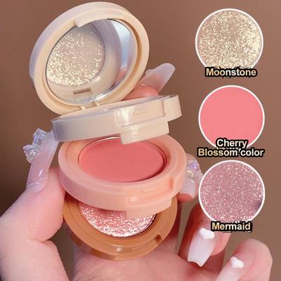 1PC 3 In 1 Matte Glitter Highlighter Pearly Blush Palette Shiny Eyeshadow Multifunctional Face Makeup Palette Cosmetics