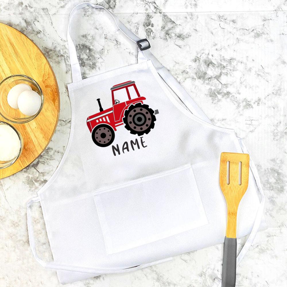Personalised Apron Child s Fire Truck Name Apron Christmas Birthday Gift Baking Apron Toddler Apron Custom Kids Cooking Apron