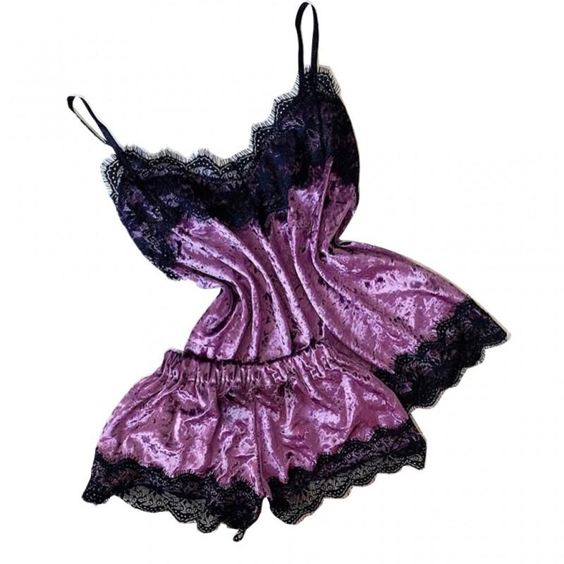 Womens Lace Lingerie Set Sleepwear Bodysuit With Straps Sexy Nightdress Intimate Evening Wear