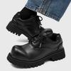 Men's Black Leather Shoes Thick Bottom Fashion Style Party or Office Work 38-46 High Quality Four Season Youth Shoes New Derby