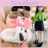 Chic Thick Sole Plush Open Toe Slippers For Women Cozy Indoor Home Wear Autumn Winter
