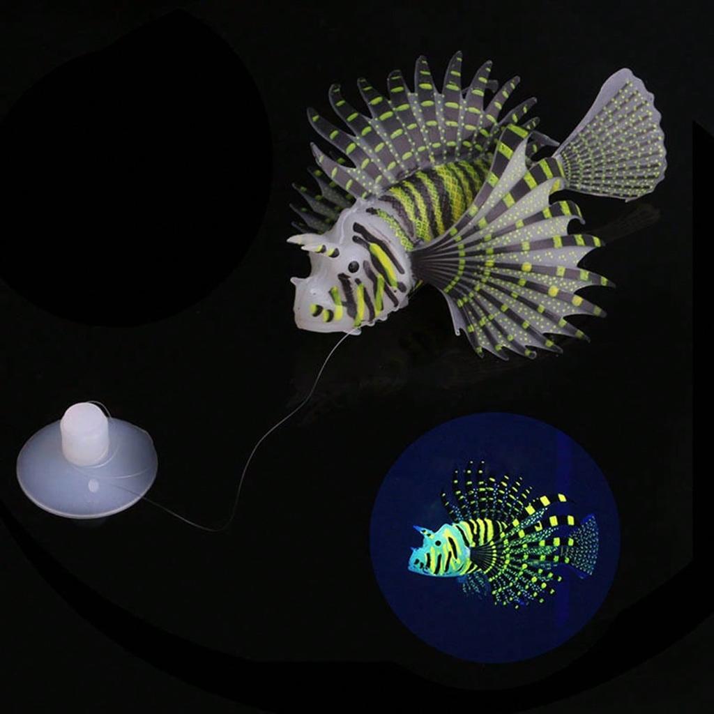 Lifelike Lionfish Inspired Aquarium Decor Colorful Glow in the Dark Floating Fish Ornaments Great for Home Aquarium Decoration