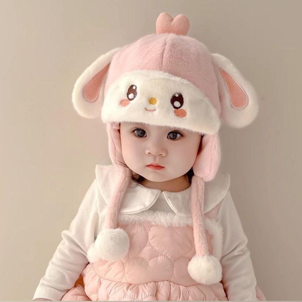 Warm Baby Knitted Cap Soft Fluffy Ear Protection Cap New Warm Hat