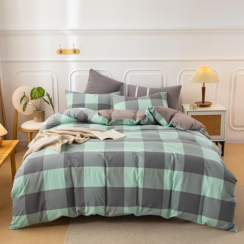 1Pc Pure Cotton Comforter Cover For Double Bed Checkered Duvet Cover Single/Queen/King Housse De Couette Without Pillowcase