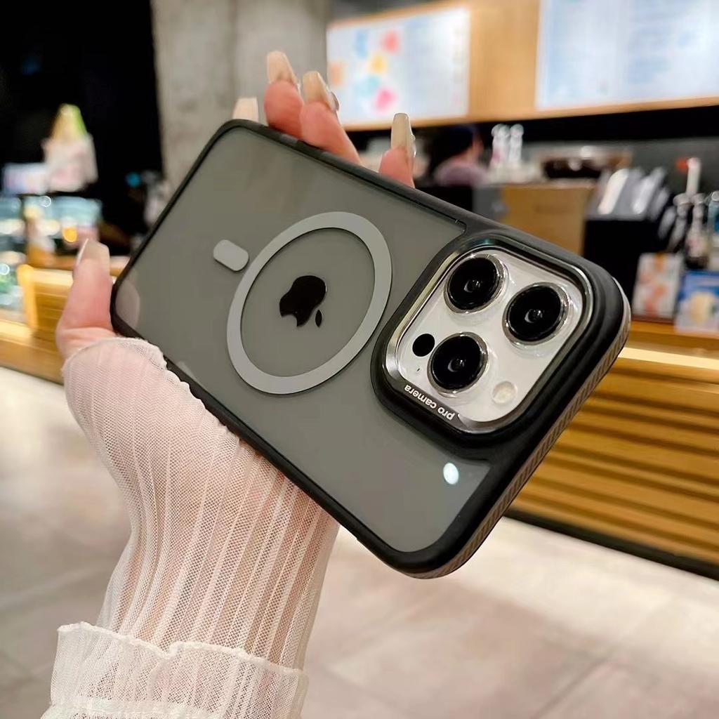 Metal Lens Suitable for Iphone16 Mobile Phone Case Gold Shield Three-in-one 15 Color Transparent Magnetic Case XR Full-inclusive Protective Case