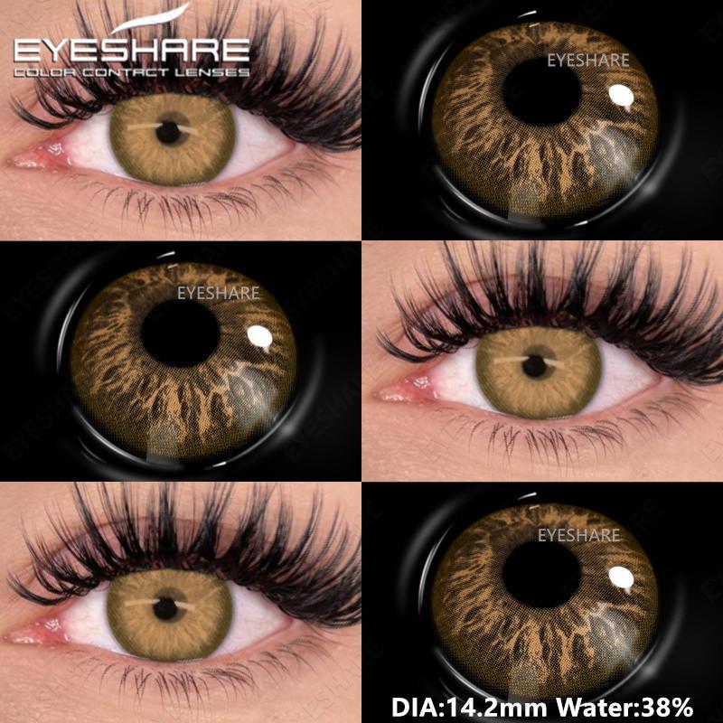 EYESHARE 1 Pair Fashion Colored Contact Lenses for Eyes Black Pupils Blue Green Cosmetics Yearly