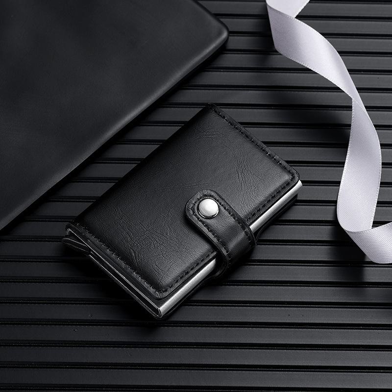 Neu eingetroffener Kartenhalter aus PU-Aluminiumlegierung für Männer und Frauen, stilvolle und kompakte Brieftasche für Bremskarten