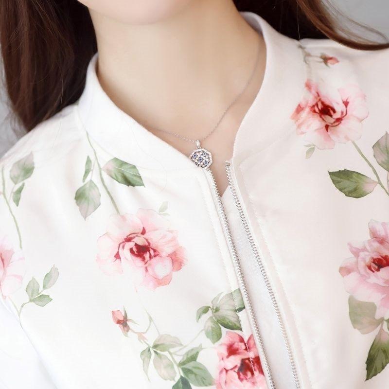 Women Thin Slim Short Female Jackets Plue Size Fashion Women Bomber Print Jacket Long Sleeve Basic Jacket Coats