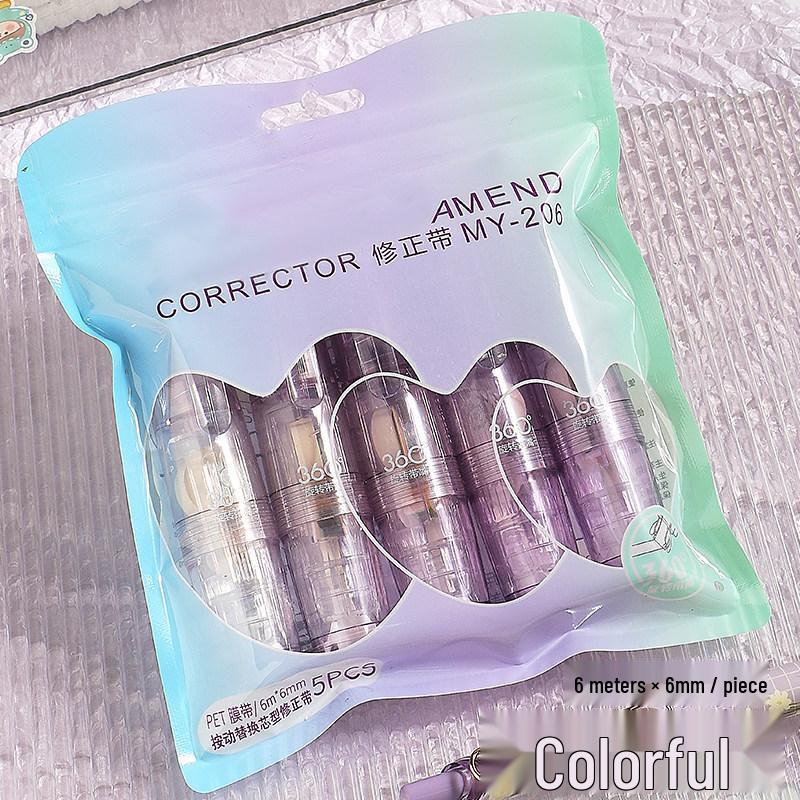 Gradient Color Correction Tape for Students - Replaceable, Transparent, Push-Button Design