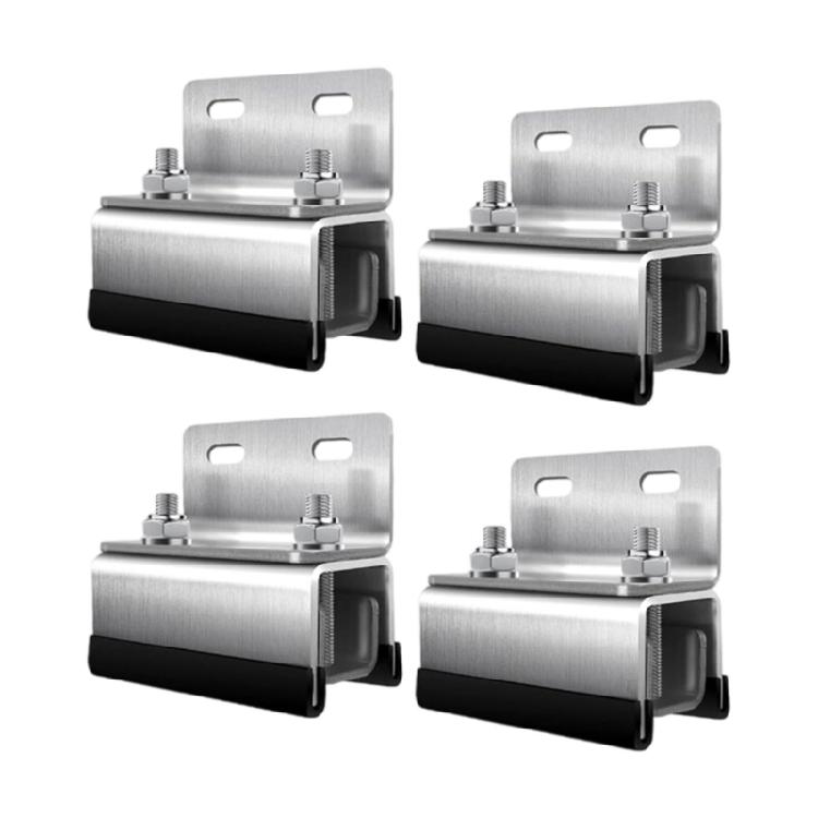 

Solar Mounting System Quick Install Brackets Steel Corrosion Resistant Solar Panel Clamps 4pcs for Outdoor Activity